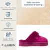 Fireside By Dearfoams Women’s Melton Platform Slippers, Genuine Shearling Memory Foam Slip-in House Shoes(Fuchsia Pink Platform)