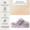 Fireside By Dearfoams Women’s Melton Platform Slippers, Genuine Shearling Memory Foam Slip-in House Shoes(Lilac)
