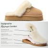Fireside By Dearfoams Women’s Melton Platform Slippers, Genuine Shearling Memory Foam Slip-in House Shoes(Sand Platform)