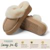 Fireside By Dearfoams Women’s Melton Platform Slippers, Genuine Shearling Memory Foam Slip-in House Shoes(Sand Platform)