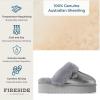 Fireside By Dearfoams Women’s Melton Platform Slippers, Genuine Shearling Memory Foam Slip-in House Shoes(Silver Platform)