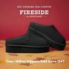 Fireside By Dearfoams Women’s Queenstown Shearling Slippers, Memory Foam Suede Clog, Indoor/Outdoor Slip-in House Shoes(Black Platform)
