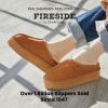 Fireside By Dearfoams Women’s Queenstown Shearling Slippers, Memory Foam Suede Clog, Indoor/Outdoor Slip-in House Shoes(Chestnut Platform)