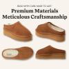 Fireside By Dearfoams Women’s Queenstown Shearling Slippers, Memory Foam Suede Clog, Indoor/Outdoor Slip-in House Shoes(Chestnut Platform)