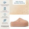 Fireside By Dearfoams Women’s Queenstown Shearling Slippers, Memory Foam Suede Clog, Indoor/Outdoor Slip-in House Shoes(Peach Dust Platform)