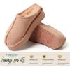 Fireside By Dearfoams Women’s Queenstown Shearling Slippers, Memory Foam Suede Clog, Indoor/Outdoor Slip-in House Shoes(Peach Dust Platform)