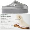 Fireside By Dearfoams Women’s Queenstown Shearling Slippers, Memory Foam Suede Clog, Indoor/Outdoor Slip-in House Shoes(Silver Platform)