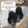 Fireside by Dearfoams Women’s Fireside Sydney Shearling Fur Indoor/Outdoor Scuff Slipper With Wide Widths(Black)