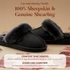 Fireside by Dearfoams Women’s Fireside Sydney Shearling Fur Indoor/Outdoor Scuff Slipper With Wide Widths(Black)
