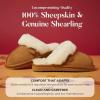 Fireside by Dearfoams Women’s Fireside Sydney Shearling Fur Indoor/Outdoor Scuff Slipper With Wide Widths(Chestnut)