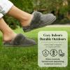 Fireside by Dearfoams Women’s Fireside Sydney Shearling Fur Indoor/Outdoor Scuff Slipper With Wide Widths(Grey)