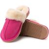 Fireside by Dearfoams Women’s Fireside Sydney Shearling Fur Indoor/Outdoor Scuff Slipper With Wide Widths(Paradise Pink)