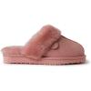 Fireside by Dearfoams Women’s Fireside Sydney Shearling Fur Indoor/Outdoor Scuff Slipper With Wide Widths(Peach Dust)