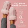 Fireside by Dearfoams Women’s Fireside Sydney Shearling Fur Indoor/Outdoor Scuff Slipper With Wide Widths(Pink)