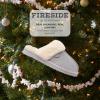 Fireside by Dearfoams Women’s Fireside Sydney Shearling Fur Indoor/Outdoor Scuff Slipper With Wide Widths(Sleet)