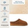 Fireside by Dearfoams mens Grafton Shearling Indoor/Outdoor Clog(Chestnut Taping)