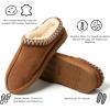 Fireside by Dearfoams mens Grafton Shearling Indoor/Outdoor Clog(Chestnut Taping)