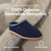 Fireside by Dearfoams mens Grafton Shearling Indoor/Outdoor Clog(Navy Taping)