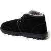 Fireside by Dearfoams mens Shepparton Shearling Fur Indoor/Outdoor Lace-up Chukka Boot(Black)