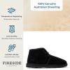 Fireside by Dearfoams mens Shepparton Shearling Fur Indoor/Outdoor Lace-up Chukka Boot(Black)