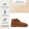 Fireside by Dearfoams mens Shepparton Shearling Fur Indoor/Outdoor Lace-up Chukka Boot(Chestnut)