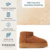 Fireside by Dearfoams womens Genuine Shearling Kingston Platform Mini Boot(Chestnut Platform)