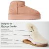 Fireside by Dearfoams womens Genuine Shearling Kingston Platform Mini Boot(Peach Dust Platform)