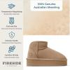 Fireside by Dearfoams womens Genuine Shearling Kingston Platform Mini Boot(Sand Platform)