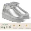 Fireside by Dearfoams womens Genuine Shearling Kingston Platform Mini Boot(Silver Platform)