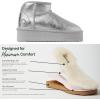 Fireside by Dearfoams womens Genuine Shearling Kingston Platform Mini Boot(Silver Platform)