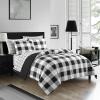 Dearfoams 7 Piece Super Soft Bed in a Bag Bedding Set, Black and White, King