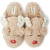 Dearfoams Matching Family Holiday Christmas Reindeer & Turkey Scuff(Women’s Reindeer)