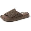Dearfoams Men’s Adjustable Indoor/Outdoor Memory Foam Machine Washable Summer Slide Slipper(Fossil (Marled Knit))