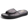 Dearfoams Men’s Adjustable Indoor/Outdoor Memory Foam Machine Washable Summer Slide Slipper(Medium Grey (Quilted))