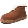 Dearfoams Men’s Fireside Nylon Australian Shearling Water Resistant Après Winter Warm Up Bootie Snow Boot(Brown)