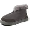 Dearfoams Men’s Fireside Nylon Australian Shearling Water Resistant Après Winter Warm Up Bootie Snow Boot(Grey Pavement)