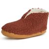 Dearfoams Men’s Heritage Warm Up Bootie(Rustic Brown Sherpa)