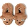 Dearfoams Unisex Adult Holiday Christmas Gift Family Matching Santa Reindeer Teddy Bear Plush Memory Foam Slippers(Dog)