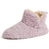 Dearfoams Women’s Chelsea Faux Fuzzy Sherpa Indoor House Bootie Slipper(Elderberry)