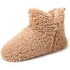 Dearfoams Women’s Chelsea Faux Fuzzy Sherpa Indoor House Bootie Slipper(Latte)