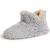 Dearfoams Women’s Chelsea Faux Fuzzy Sherpa Indoor House Bootie Slipper(Sleet)