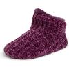 Dearfoams Women’s Chenille Bootie Slipper(Aubergine)