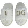 Dearfoams Women’s I Do Bridal Slide Slippers, XLarge (11-12), White