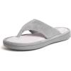 Dearfoams Women’s Melanie Colorblocked Microfiber Terry Thong Slipper(Sleet)