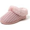 Dearfoams Women’s Memory Foam Cozy Soft House Slippers Gifts for Women Hannah Knit Clog House Shoes(Pale Mauve)