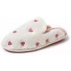 Dearfoams Women’s Novelty Gift Teddy Sherpa Scuff Slip On House Shoe(Pink Hearts)