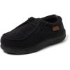 Dearfoams mens Bennett Indoor/Outdoor Memory Foam Comfort Chukka Boot(Dark Black)