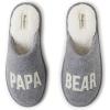 Dearfoams mens Matching Family Holiday Papa Bear Sherpa Lined Moc Toe With Embroidery Slipper(Light Heather Grey)