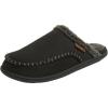 Dearfoams mens Matthew Moc Toe Scuff Indoor Outdoor House Shoe(Black)