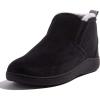 Dearfoams mens Spencer Microsuede Indoor/Outdoor Comfort Boot With Fleece Lining(Black)